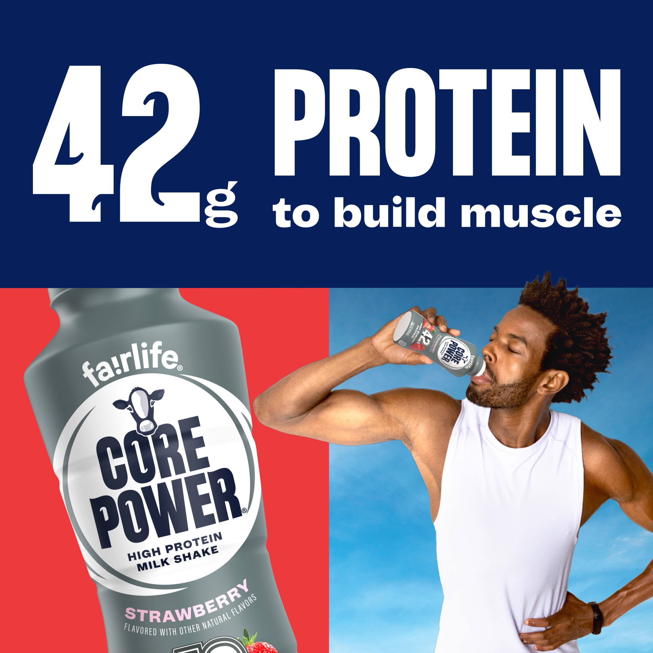 (4 pack) Core Power High Protein Shake, Strawberry, 42g Bottle, 14 fl oz - Image 4