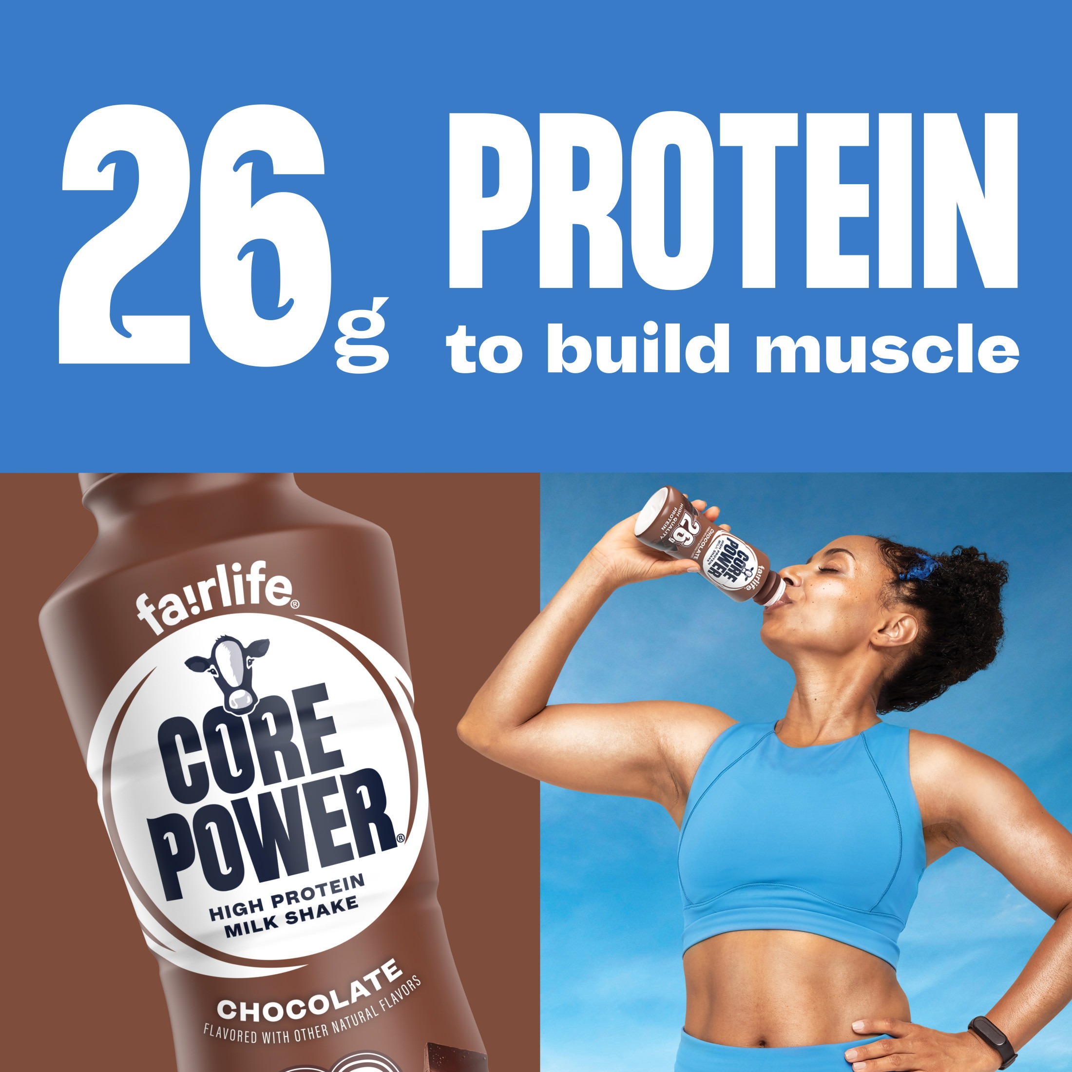 Core Power Protein Shake, Chocolate, 26g Bottle, 14 fl oz - Image 3
